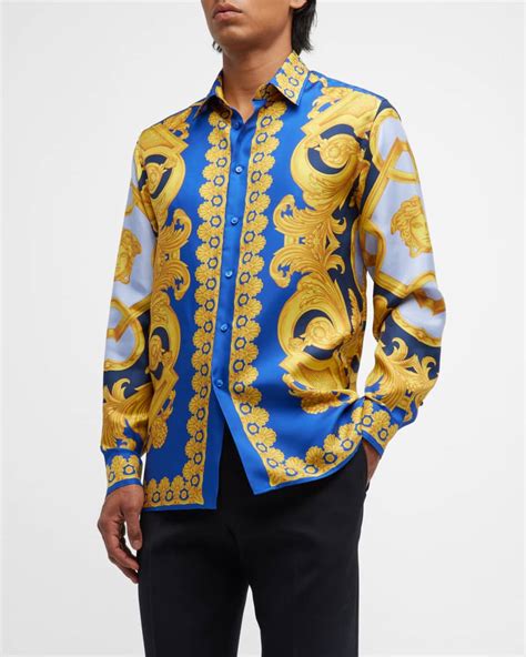 real versus versace silk shirt|Versace silk shirts for cheap.